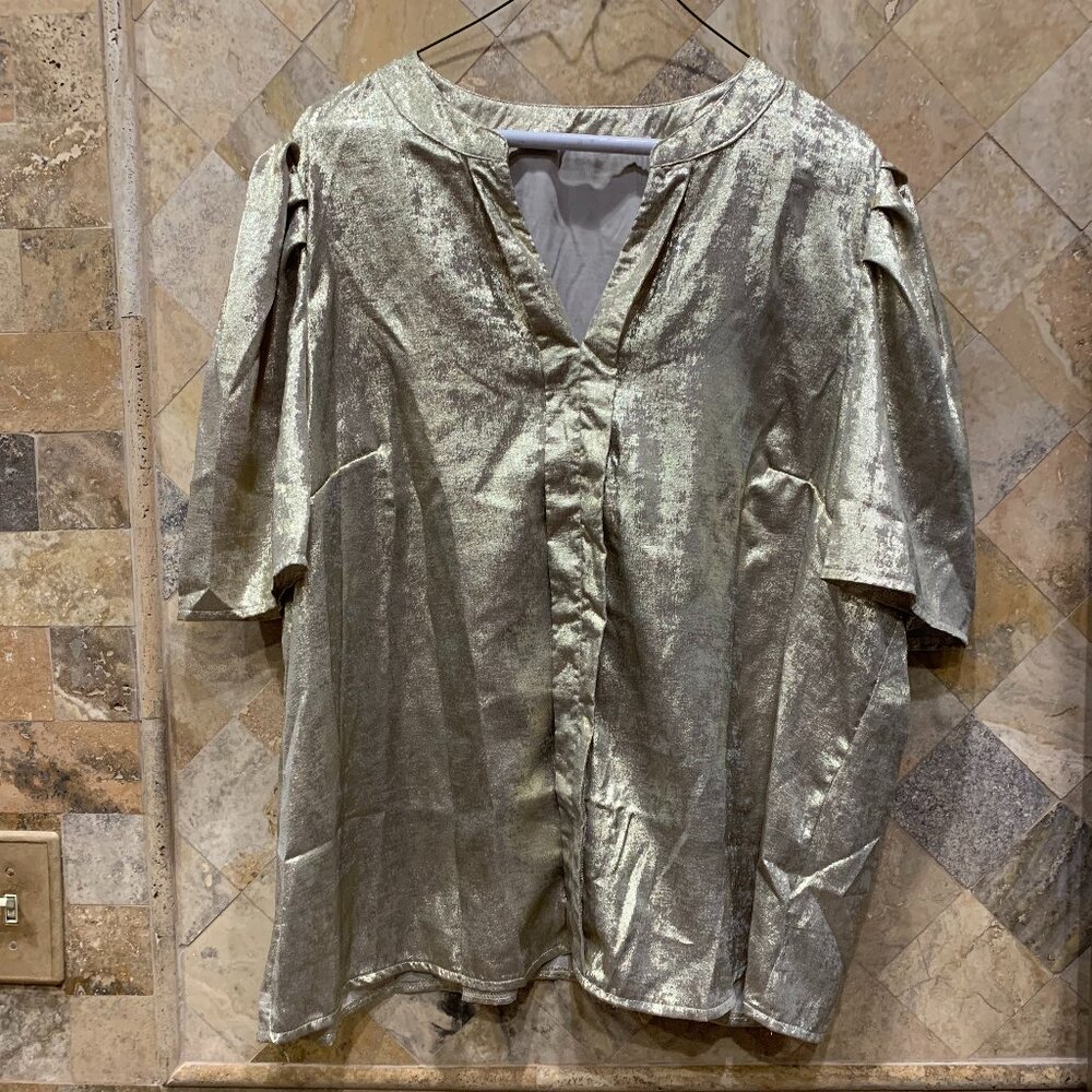 Shein Shiny Gold Shirt